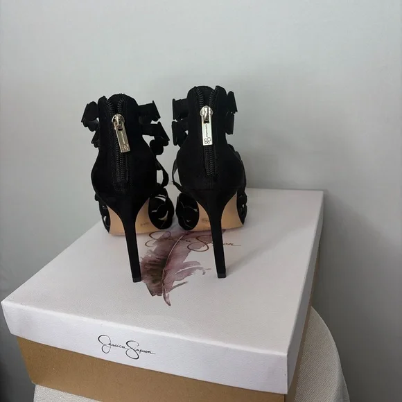 Jessica Simpson Centinoa Black Heels Women 5.5 Ankle Strap New Box 4”(B104)” - Picture 5 of 10